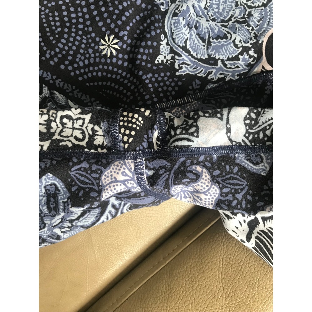 Athleta‎ Floral Patchwork High Rise Leggings Navy Burgundy Mixed Print Medium - Picture 7 of 7